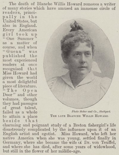 La defunta Blanche Willis Howard da English Photographer