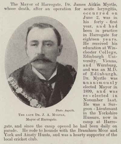 Il defunto Dr J A Myrtle, sindaco di Harrogate da English Photographer