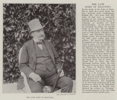 Il defunto Duca di Beaufort da English Photographer
