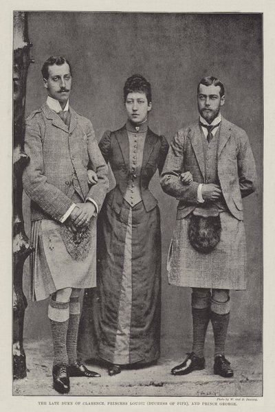 Il defunto Duca di Clarence, la Principessa Louise (Duchessa di Fife) e il Principe George da English Photographer