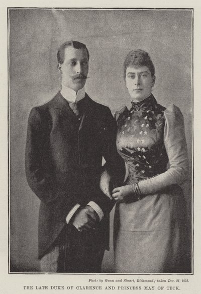 Il defunto Duca di Clarence e la Principessa May di Teck da English Photographer