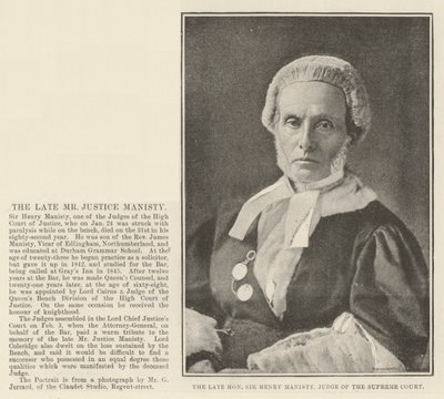 Il defunto onorevole Sir Henry Manisty, giudice della Corte Suprema da English Photographer