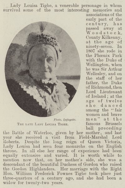 La defunta Lady Louisa Tighe da English Photographer