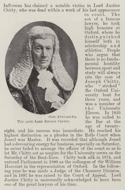 Il defunto Lord Justice Chitty da English Photographer
