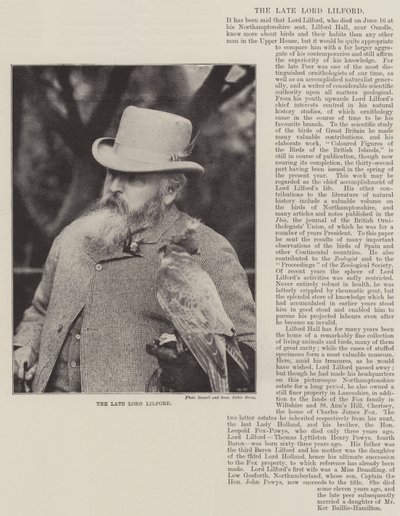 Il defunto Lord Lilford da English Photographer