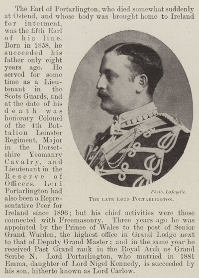 Il defunto Lord Portarlington da English Photographer