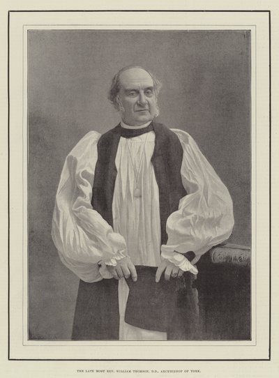 Il defunto Reverendissimo William Thomson, DD, Arcivescovo di York da English Photographer