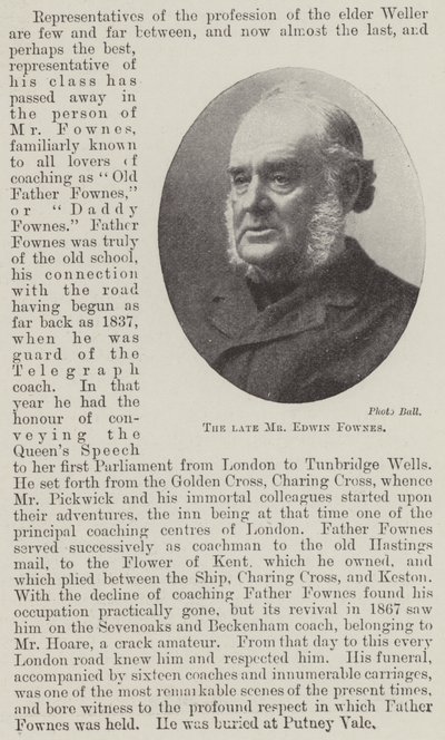 Il defunto signor Edwin Fownes da English Photographer