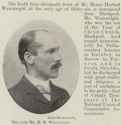 Il defunto Signor H H Wainwright da English Photographer