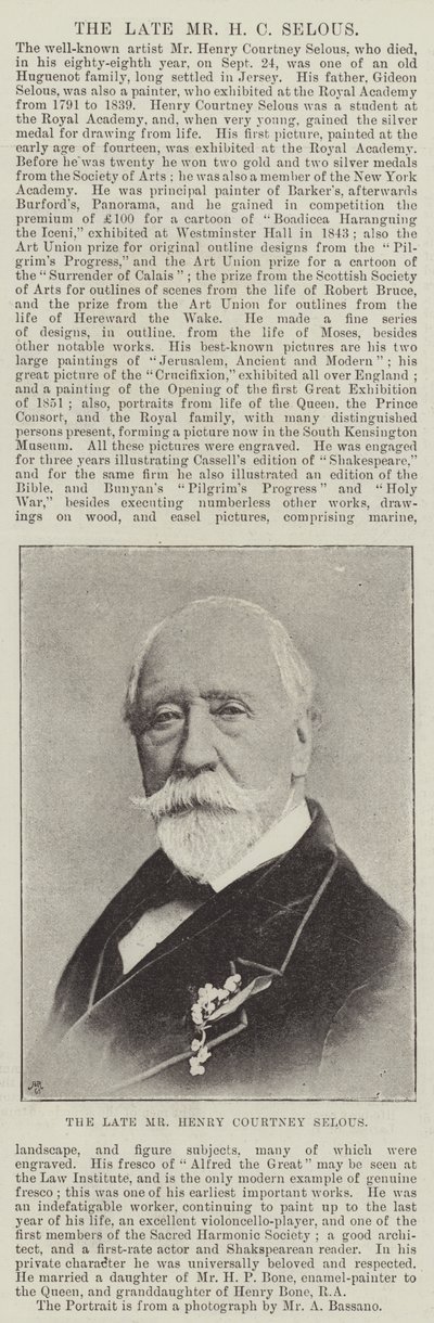 Il defunto signor Henry Courtney Selous da English Photographer