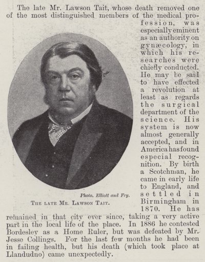 Il defunto signor Lawson Tait da English Photographer