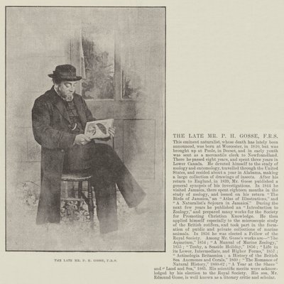 Il defunto Sig. P H Gosse, FRS da English Photographer