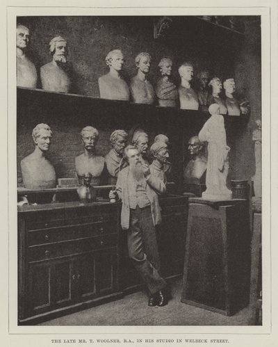 Il defunto Mr T Woolner, RA, nel suo studio in Welbeck Street da English Photographer