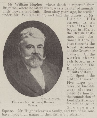 Il defunto signor William Hughes, pittore da English Photographer