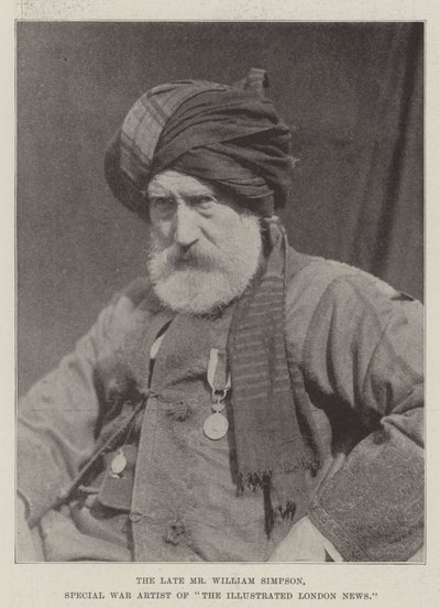 Il defunto Mr William Simpson, artista di guerra speciale di The Illustrated London News da English Photographer