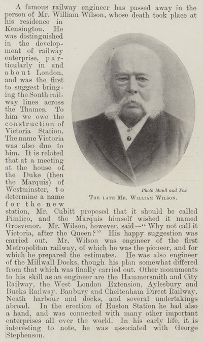 Il defunto signor William Wilson da English Photographer
