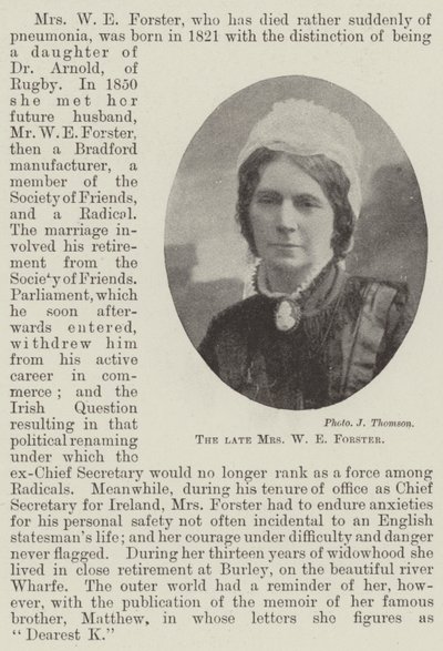 La defunta Signora W E Forster da English Photographer