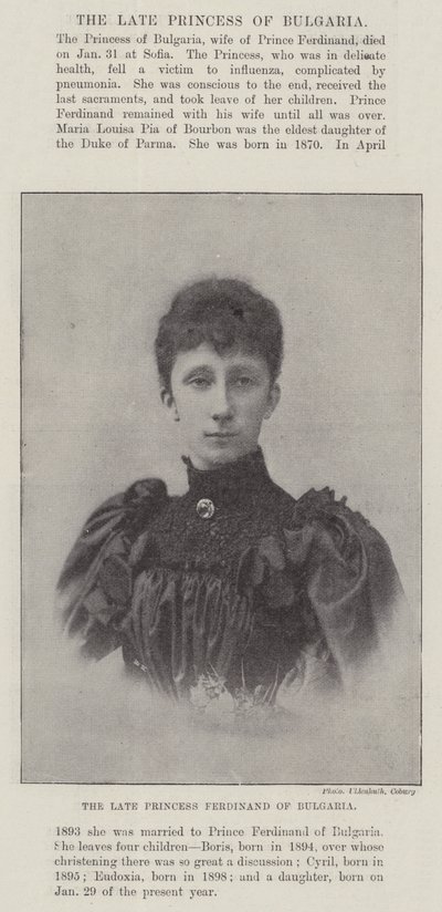 La defunta Principessa Ferdinanda di Bulgaria da English Photographer