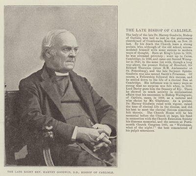 Il defunto Reverendissimo Harvey Goodwin, Vescovo di Carlisle da English Photographer