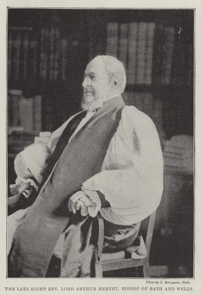 Il defunto Reverendo Lord Arthur Hervey, Vescovo di Bath e Wells da English Photographer