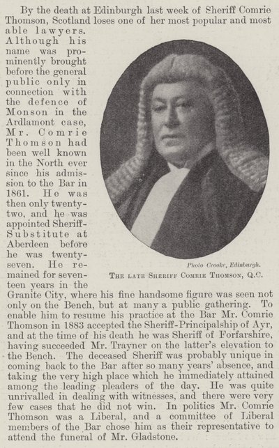 Il defunto sceriffo Comrie Thomson, QC da English Photographer