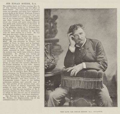 Il defunto Sir Edgar Boehm, RA, scultore da English Photographer