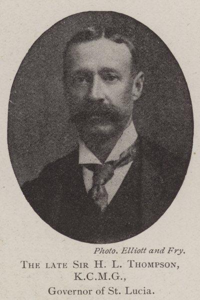 Il defunto Sir H L Thompson, KCMG, governatore di St Lucia da English Photographer