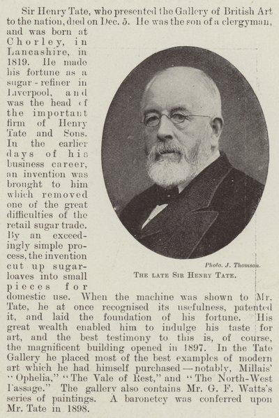 Il defunto Sir Henry Tate da English Photographer