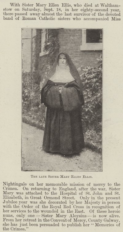 La defunta Suor Mary Ellen Ellis da English Photographer