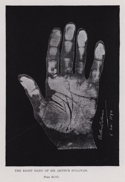 La mano destra di Sir Arthur Sullivan da English Photographer