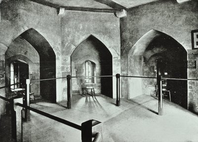 Torre di Londra, Tower Hill: stanza della prigione di stato nella Torre di Beauchamp, 1895 da English Photographer