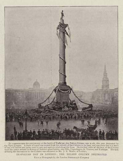Giorno di Trafalgar a Londra, la Colonna di Nelson decorata da English Photographer