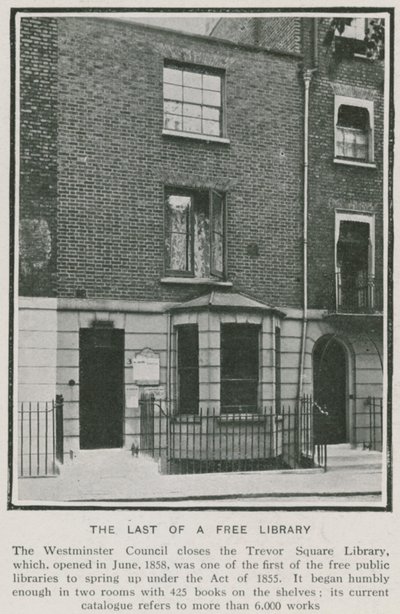Biblioteca di Trevor Square, Westminster da English Photographer