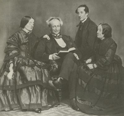 Gruppo familiare vittoriano, 1857 da English Photographer