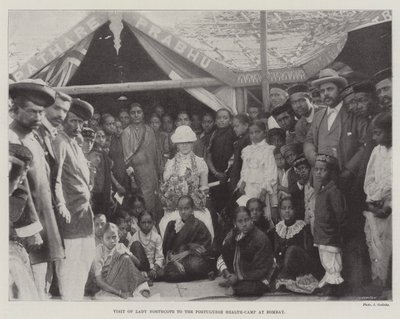 Visita di Lady Northcote al campo sanitario portoghese a Bombay da English Photographer