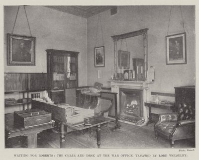 Aspettando Roberts, la sedia e la scrivania al Ministero della Guerra, lasciate libere da Lord Wolseley da English Photographer