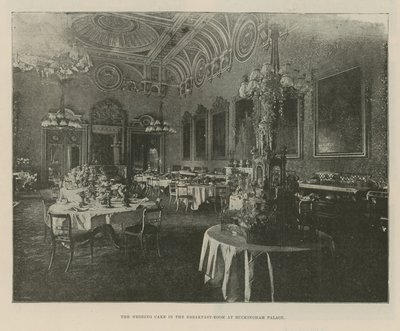 Torta nuziale nella Sala Colazione a Buckingham Palace da English Photographer