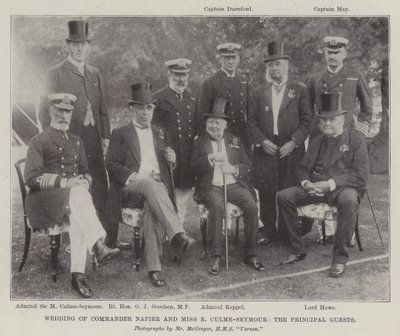Matrimonio del comandante Napier e Miss E Culme-Seymour, gli ospiti principali da English Photographer