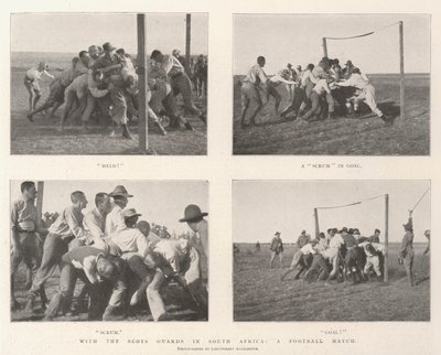 Con le guardie scozzesi in Sudafrica, una partita di calcio da English Photographer
