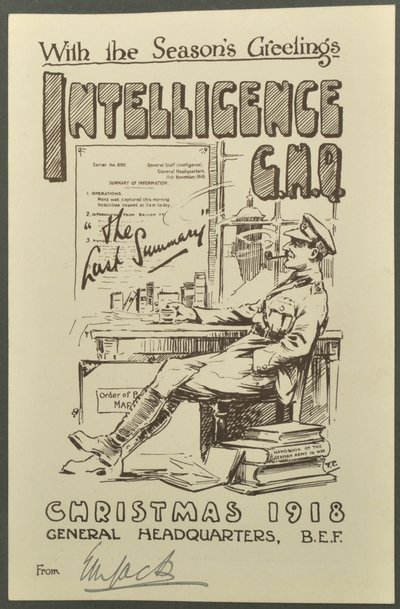 Con i saluti di stagione, Intelligence G.H.Q., Natale 1918 da E. M. Jack, 1918 da English Photographer