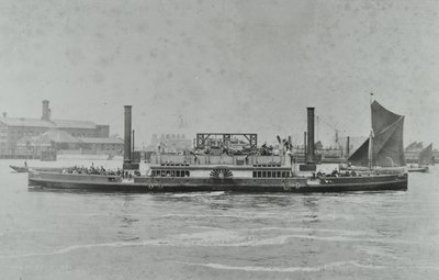 Woolwich Ferry: traghetto sul fiume, 1896 da English Photographer