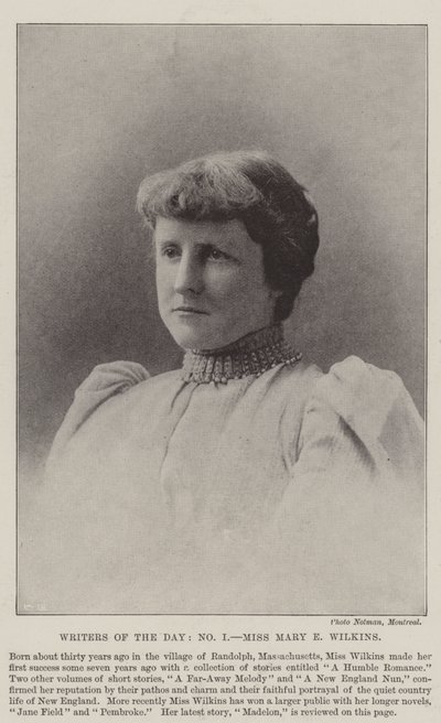 Scrittori del Giorno, Miss Mary E Wilkins da English Photographer