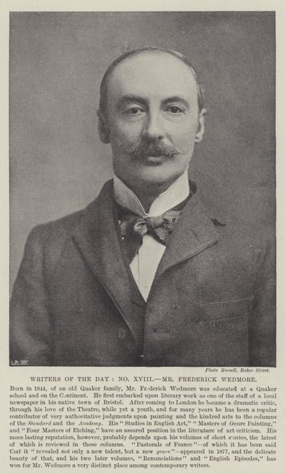 Scrittori del giorno, signor Frederick Wedmore da English Photographer