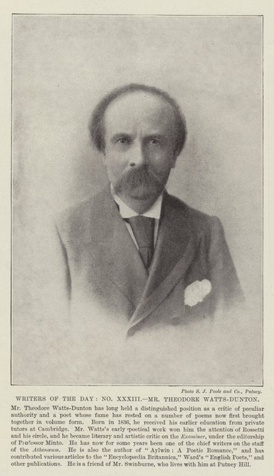 Scrittori del giorno, Signor Theodore Watts-Dunton da English Photographer