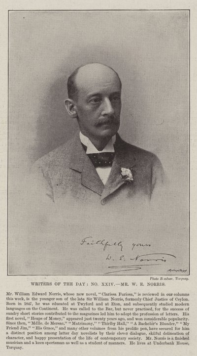 Scrittori del giorno, Mr W E Norris da English Photographer