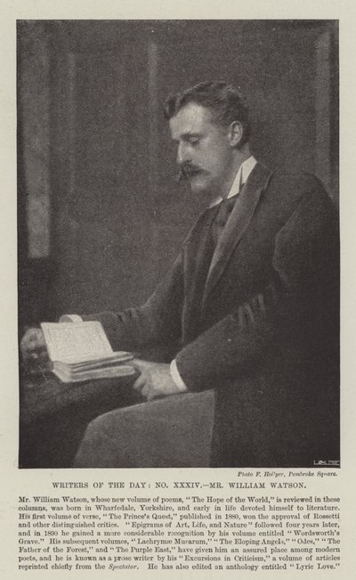 Scrittori del giorno, Mr William Watson da English Photographer