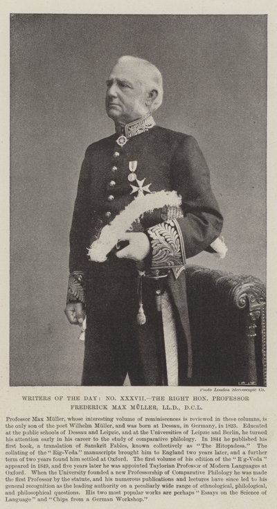 Scrittori del Giorno, il Dottor Onorevole Frederick Max Muller, LLD, DCL da English Photographer