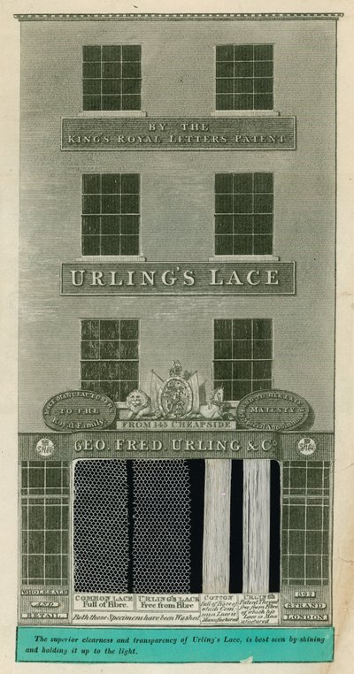 392 Strand, Londra; Geo. Fred. Urling & Co, produttori di merletti da English School