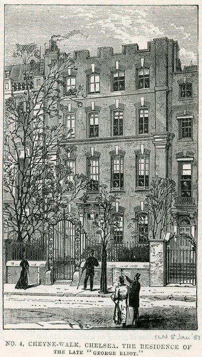 4 Cheyne Walk, Chelsea, la residenza del defunto George Eliot da English School