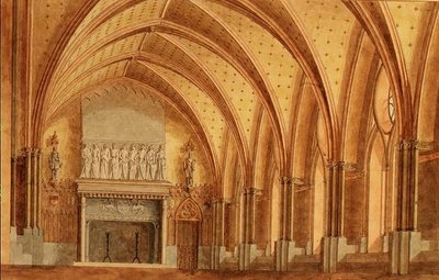 Una sala baronale, c.1840 da English School